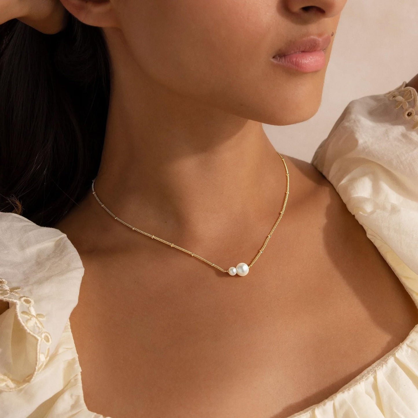 Minimalist Luxury Stainless Steel Ball Chain Necklace with Pendant for Women and Unisex