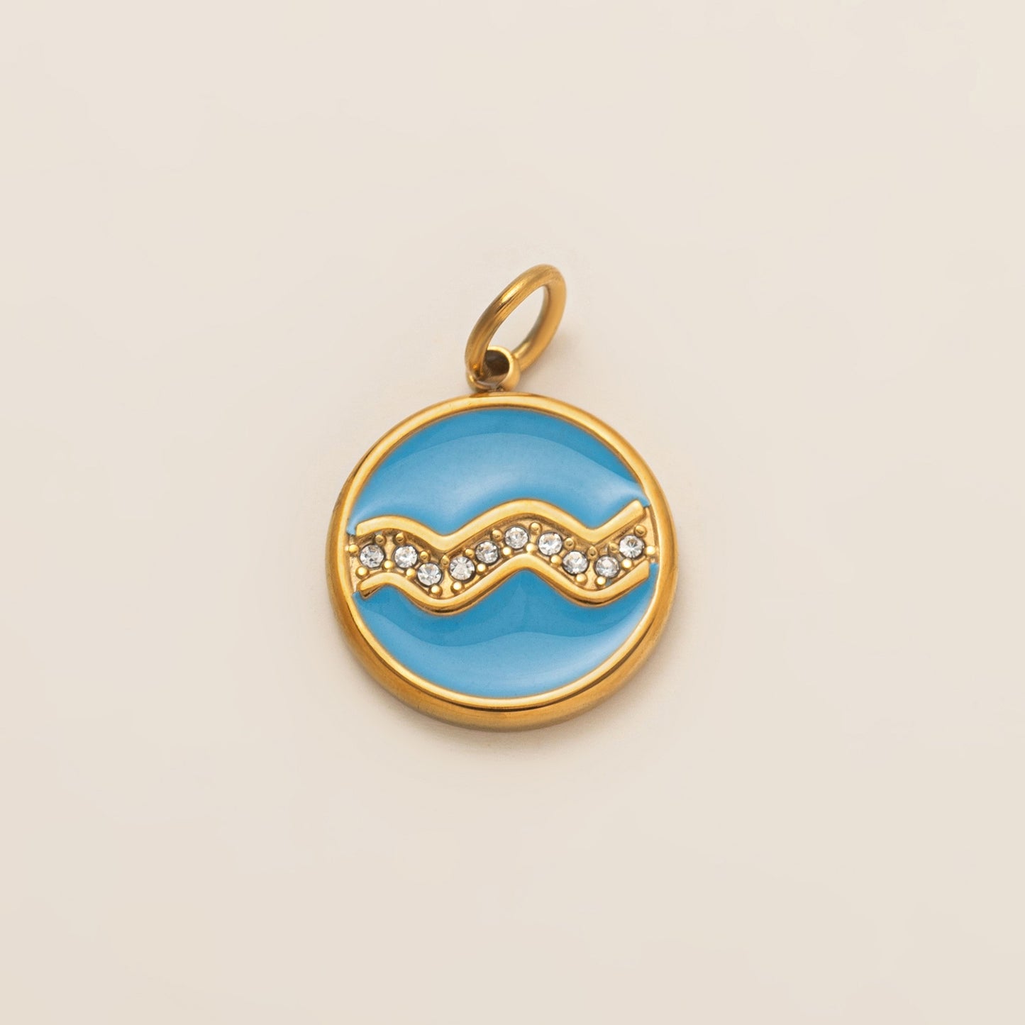 Vintage 18K Gold Plated Stainless Steel PVD Zodiac DIY Charm Bar