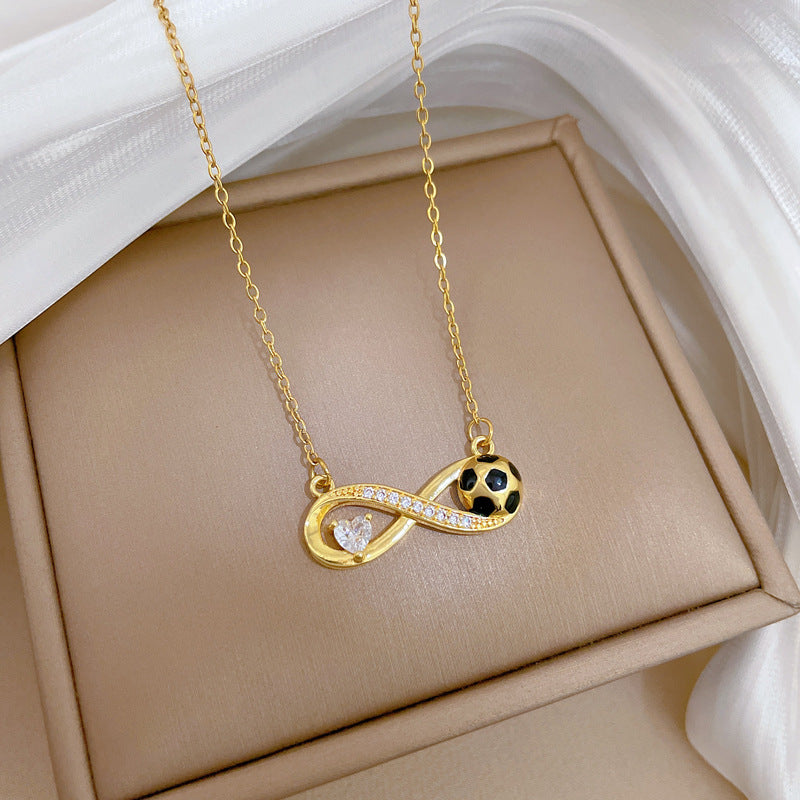 Minimalist Sweet Geometric Titanium Steel Plated Necklace with Brass Pendant for Unisex