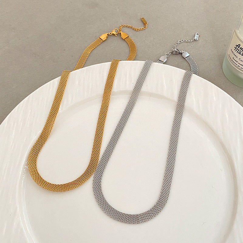 Minimalist Geometric Titanium Steel Plated Necklace Unisex Cable Chain