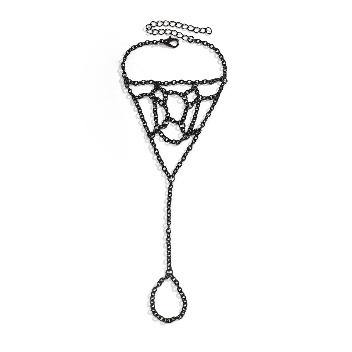 Pulsera de metal geométrica de telaraña dulce y atrevida para mujer con acabado chapado