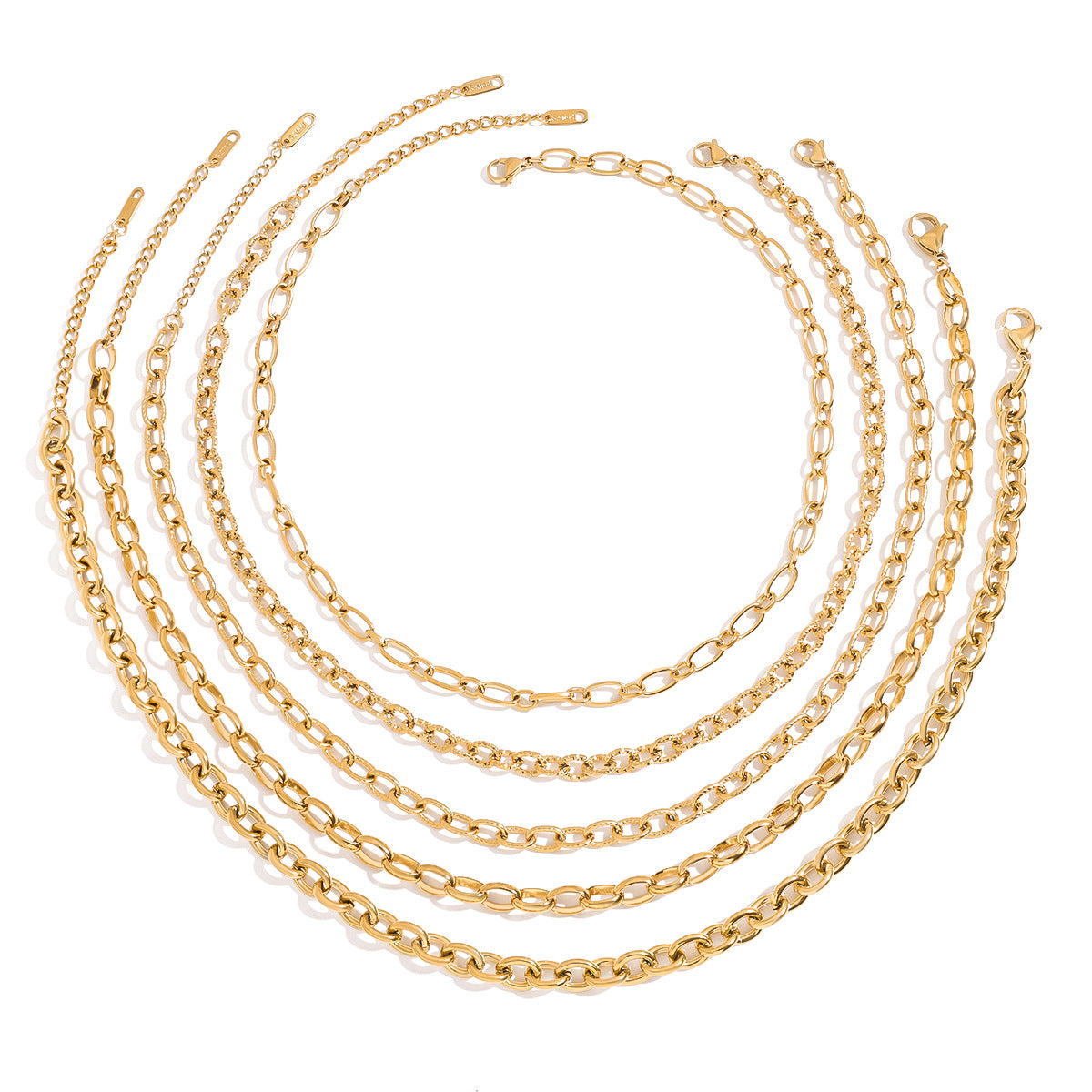 Minimalist 18K Gold Plated Geometric Titanium Steel Pendant Necklace for Women