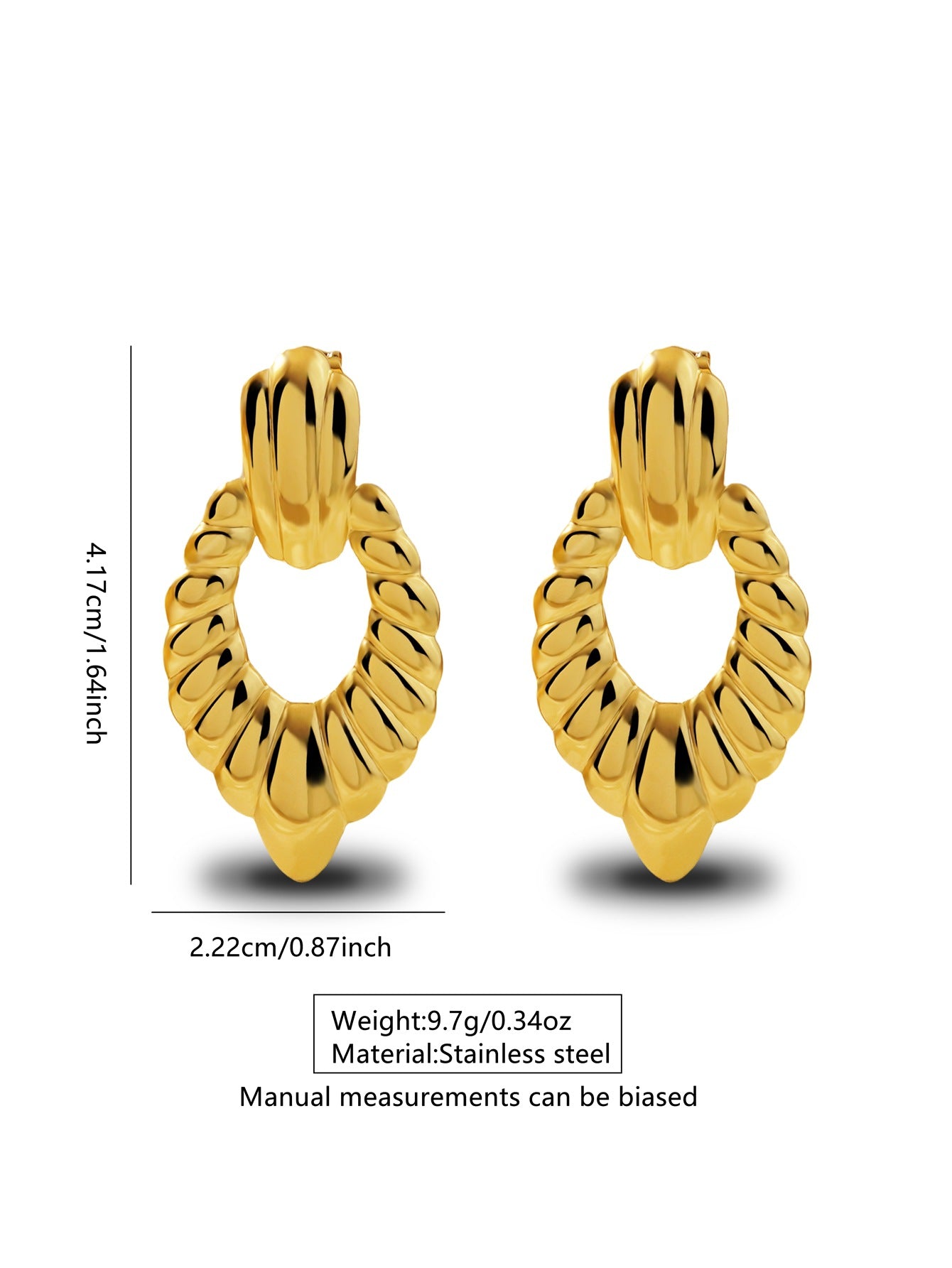 Elegant Gold Plated Stainless Steel Leaf Earrings for Women