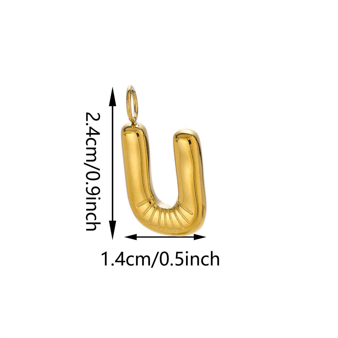 Elegant Plated Stainless Steel Letter Bag Charm