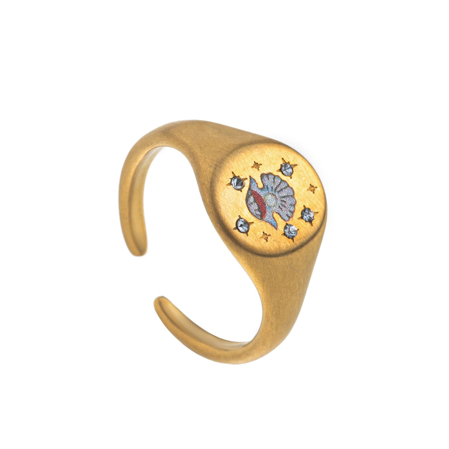 Fashion Heart Animal Stainless Steel PVD Ring