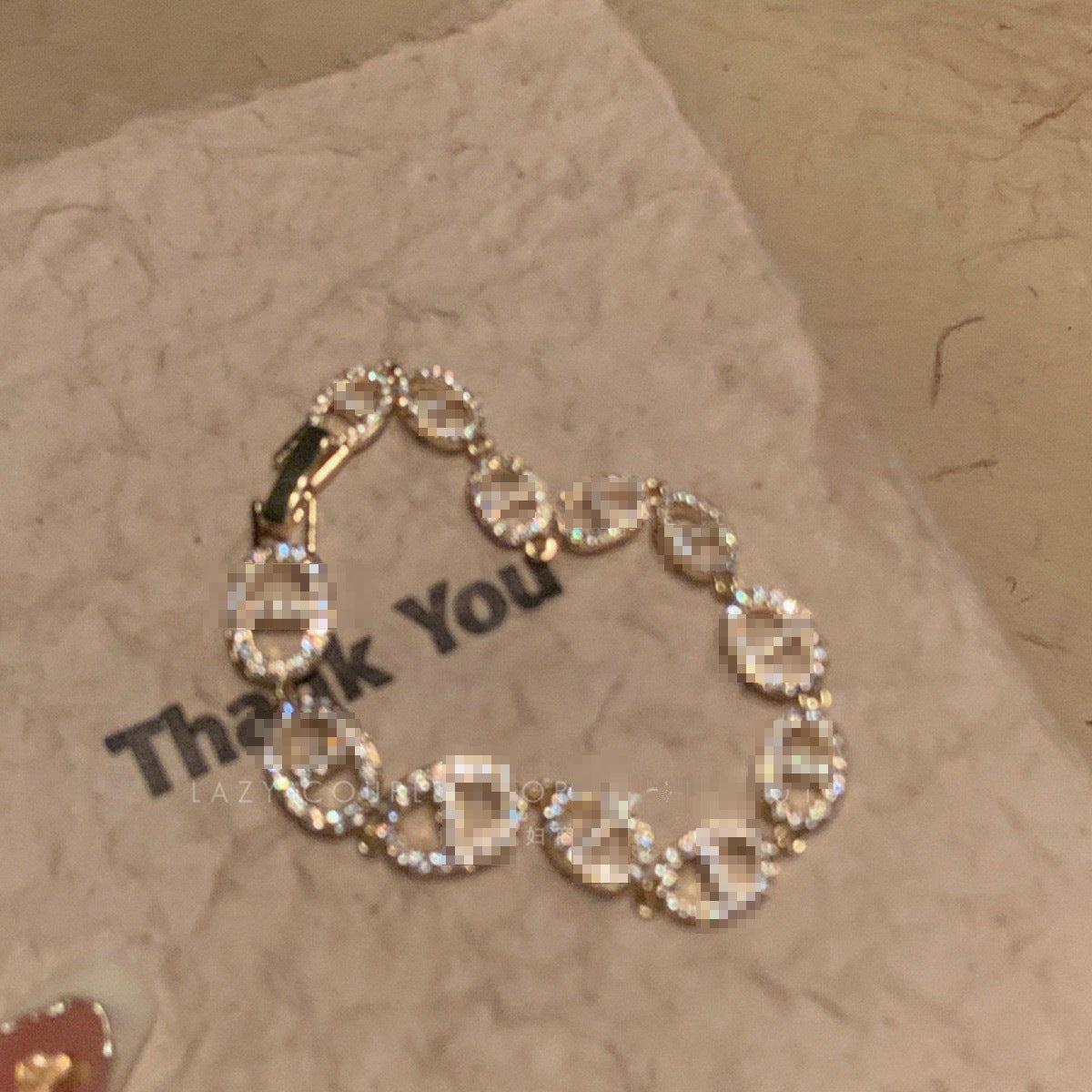 Luxury Sweet Gold Plated Brass Geometric Cubic Zirconia Inlay Bracelet for Women
