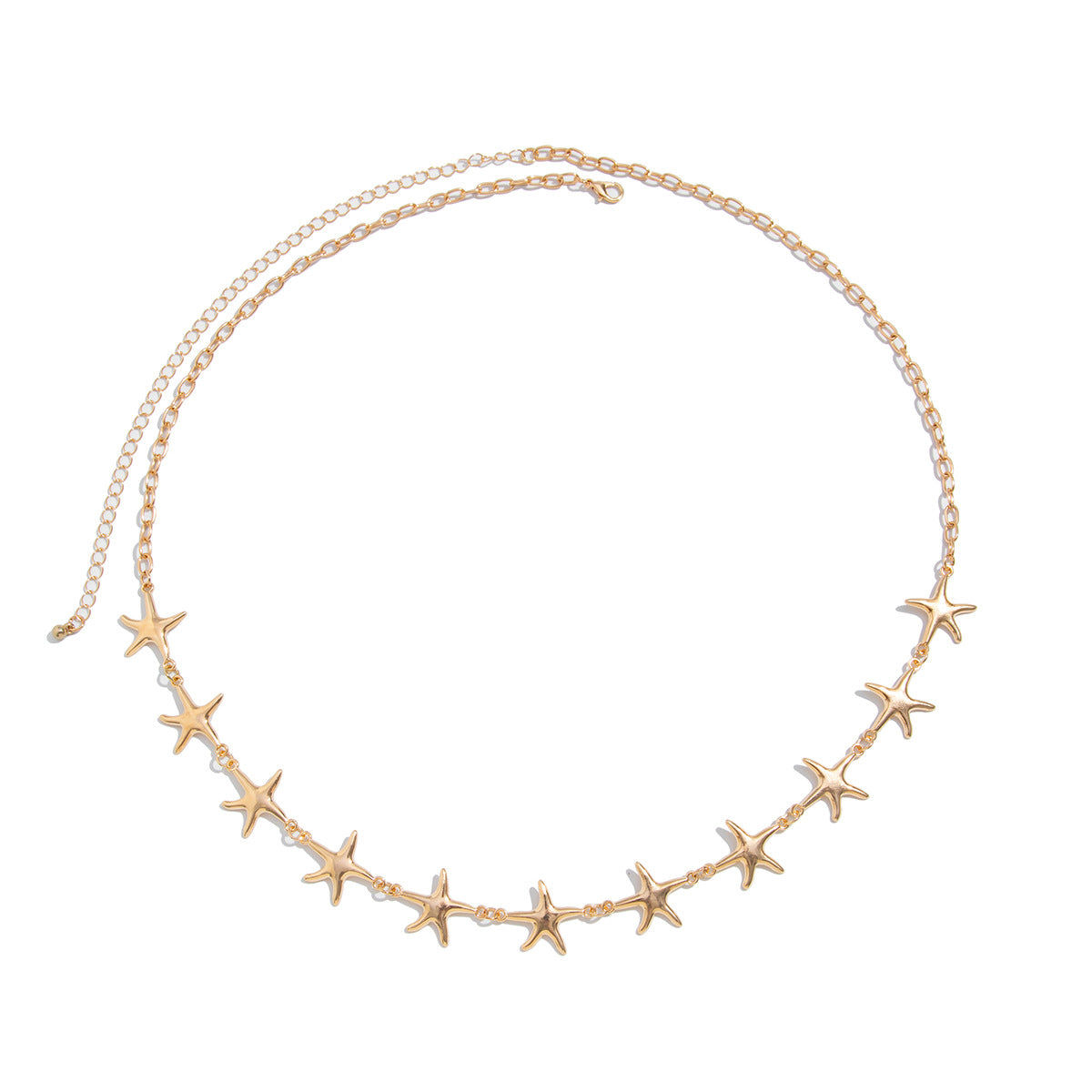 Geometric Starfish Plated Zinc Alloy Adjustable Ring Set for Women
