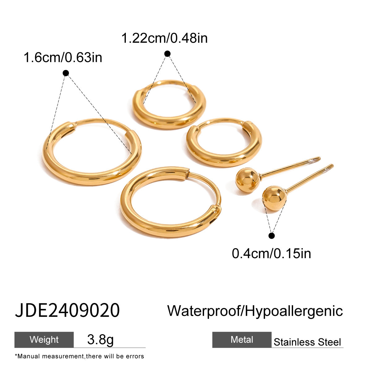 Orecchini a perno geometrici in acciaio inossidabile con dettagli in zircone e perle da donna