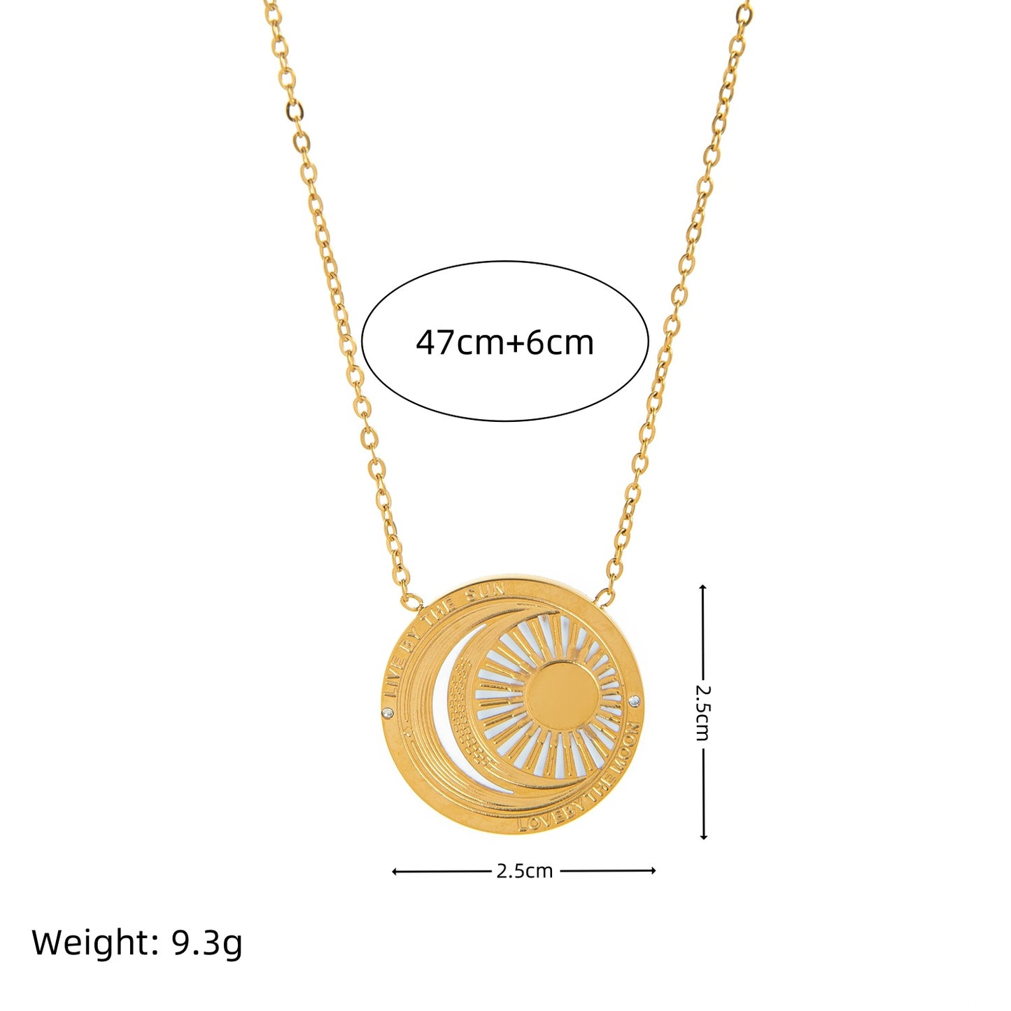 Collana Minimalista con Ciondolo Tarocchi Geometrico Lusso Leggero Placcato Oro 18K in Acciaio Inossidabile Unisex