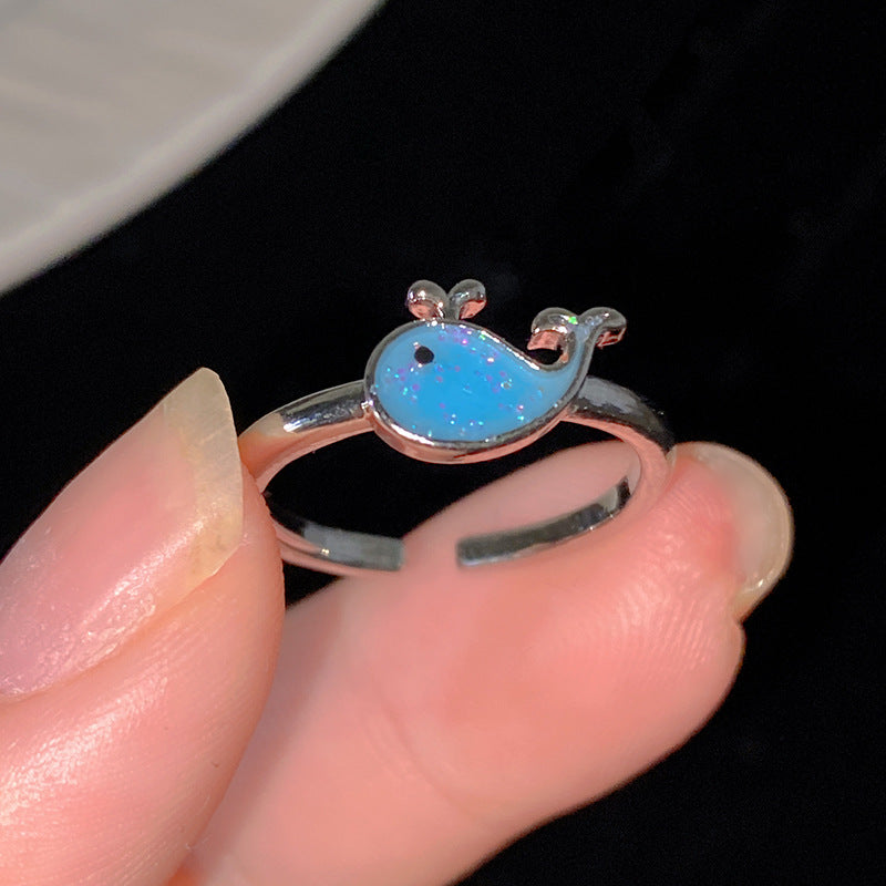 Minimalist Sweet Colorful Crown Flower Bow Teardrop Brass Ring with Cubic Zirconia Inlay for Women