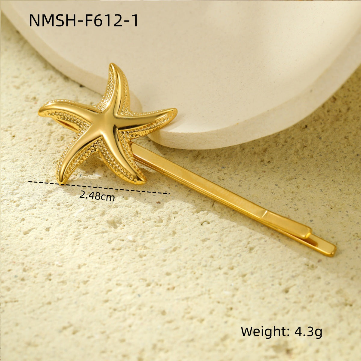 Fashionable Minimalist Shell-Shaped Stainless Steel Hair Clip with Pearl Inlay for Women