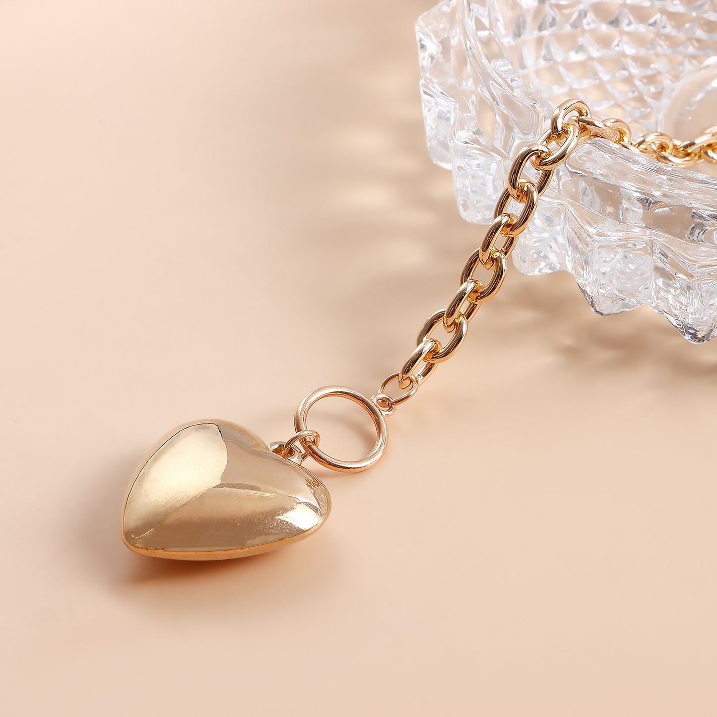 Casual Punk Alloy Heart Pendant Waist Chain for Women