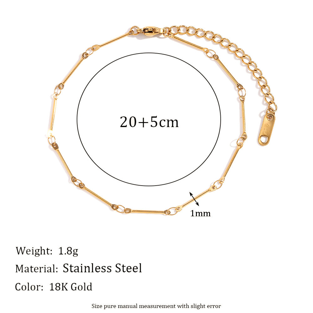 Minimalist Geometric Stainless Steel 18K Gold Plated Necklace Charm Bar for Women DIY Jewelry Making