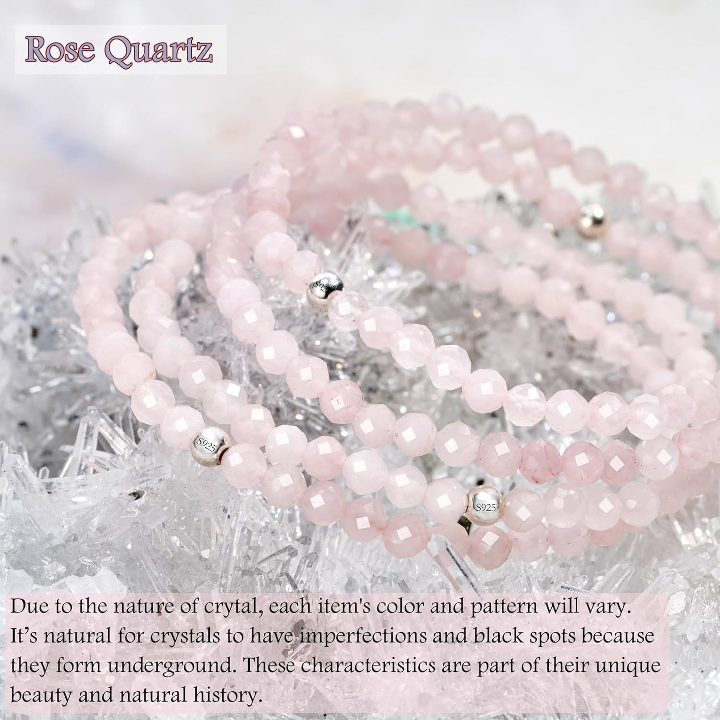 Natural Stone Crystal Beaded Bracelet Geometric Texture Unisex Handmade Jewelry
