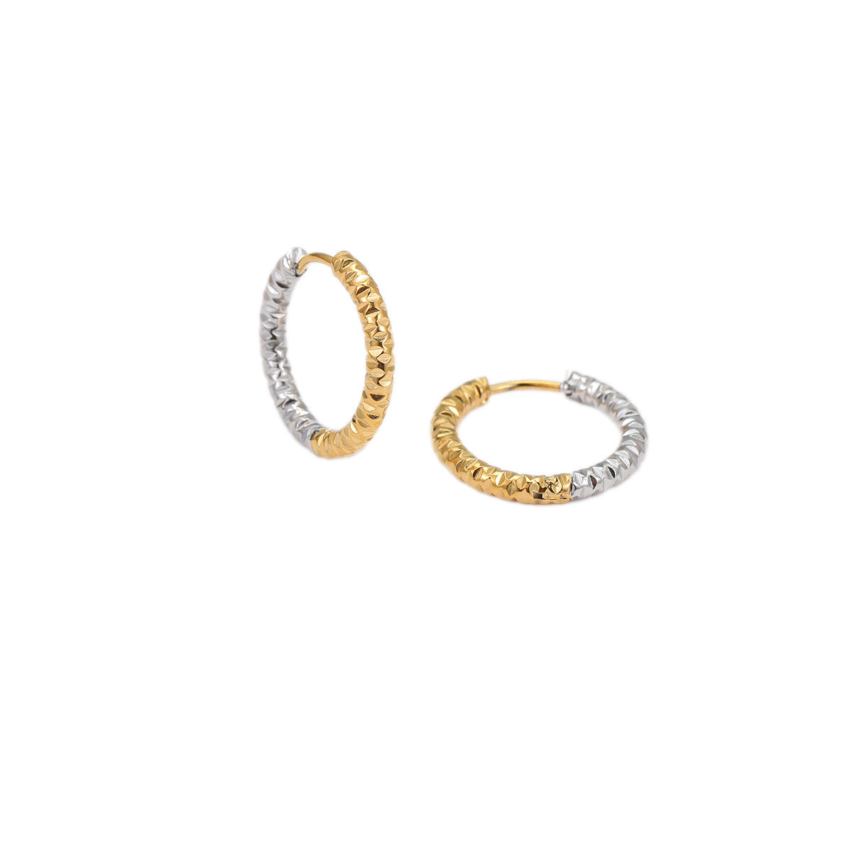 Pendientes de Aro Minimalistas Geométricos de Acero Inoxidable con Baño de Oro y Plata para Mujer