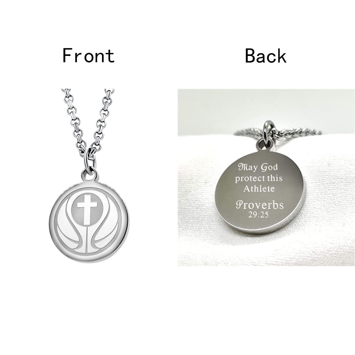 Collana girocollo da donna con ciondolo rotondo geometrico minimalista in acciaio al titanio con finitura lucida e catena a O