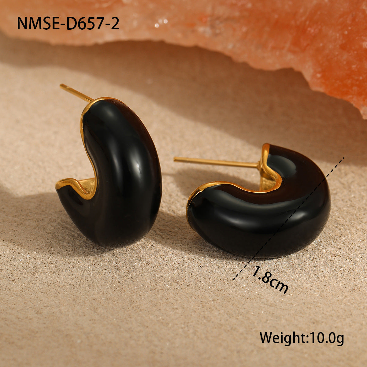 Pendientes minimalistas de acero inoxidable geométricos en forma de U con acabado chapado para mujer