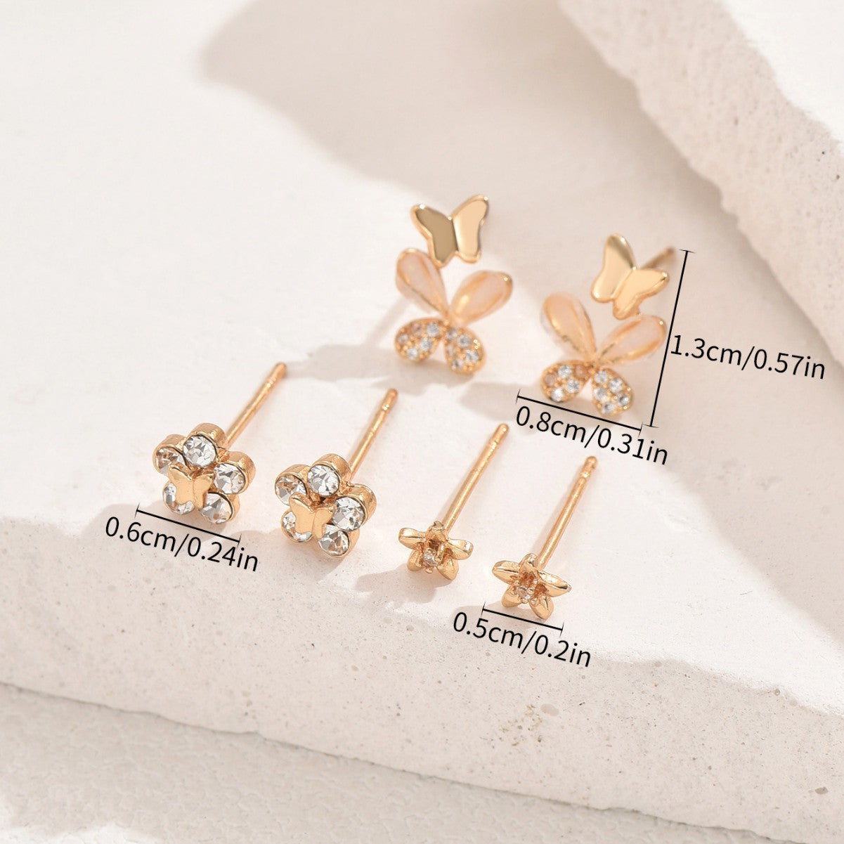 Pendientes Geométricos en Forma de Lazo para Mujer con Base de Cobre e Incrustación de Circonitas, Aretes Minimalistas Dulces con Poste de Acero Inoxidable