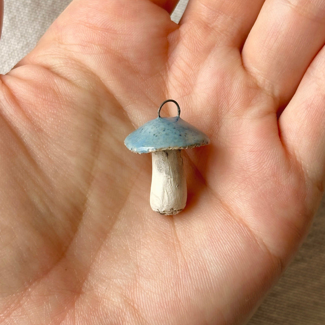 Vintage 18K Gold Plated Brass Drip Oil Mushroom Charm Bar