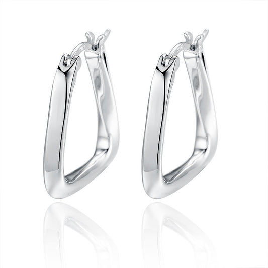 Minimalist Vintage 925 Sterling Silver Geometric Teardrop Earrings with Pearl Inlay for Women