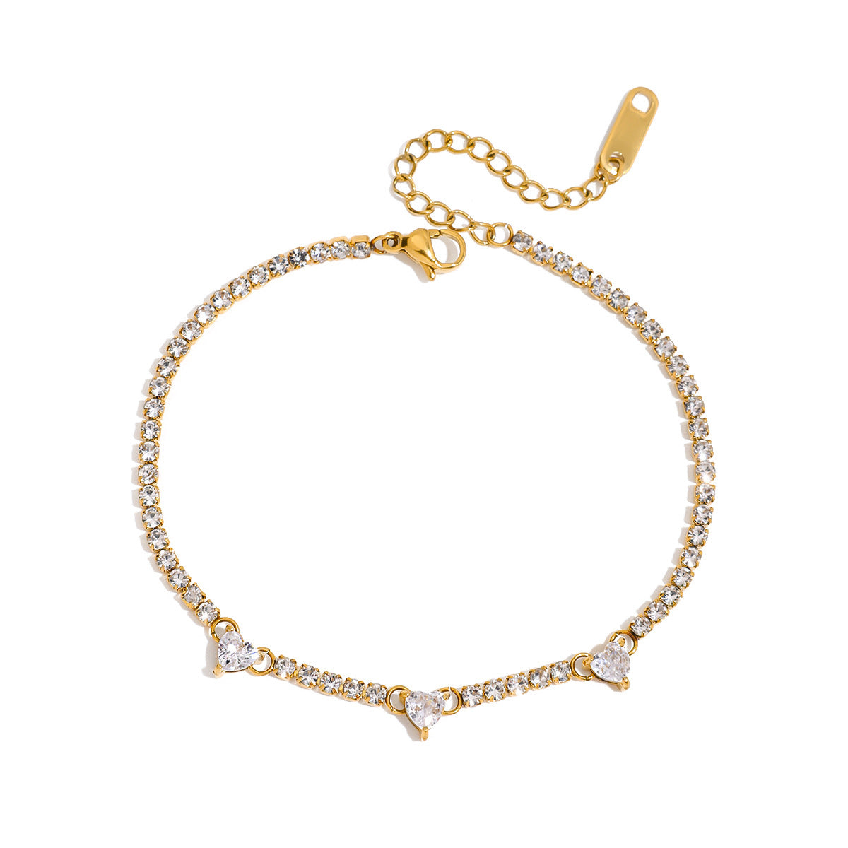 Pulsera Minimalista de Acero Inoxidable en Forma de Corazón para Mujer con Acabado Chapado Joyería de Lujo