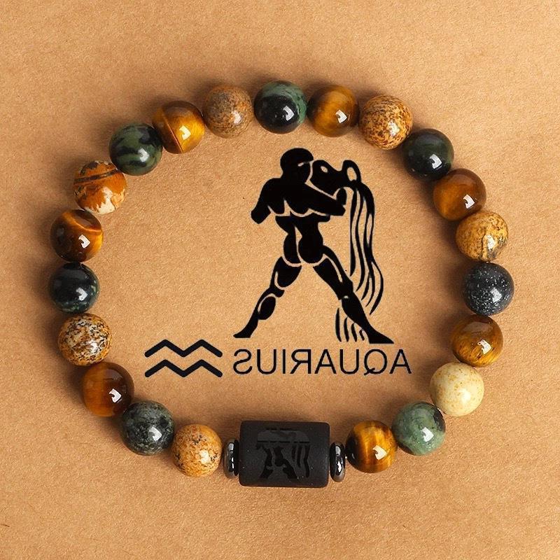 Casual Geometric Natural Stone Beaded Bracelet Crystal Handmade Unisex Jewelry