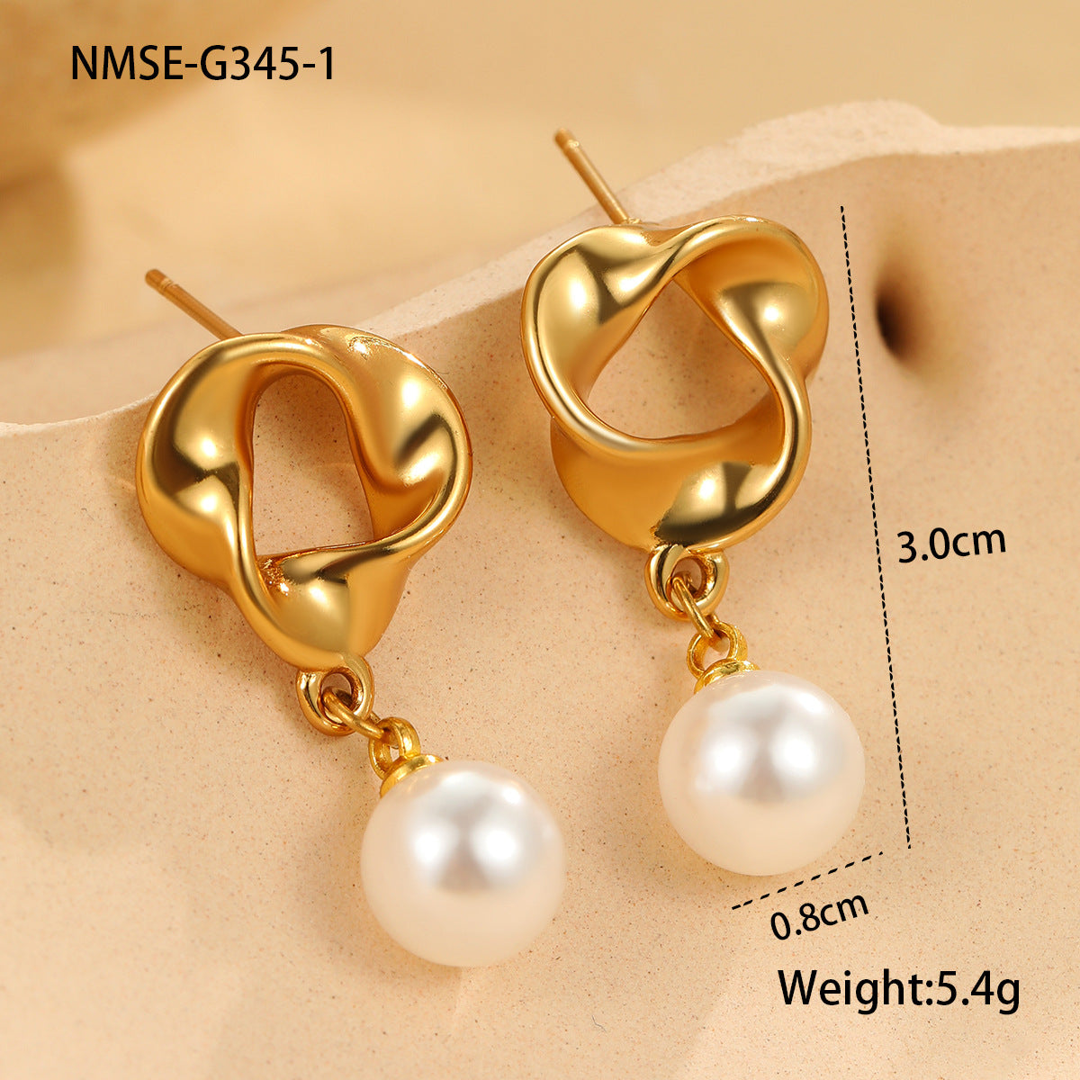 Vintage-Inspired Stainless Steel Bee and Geometric Earrings with 18K Gold Plating for Women