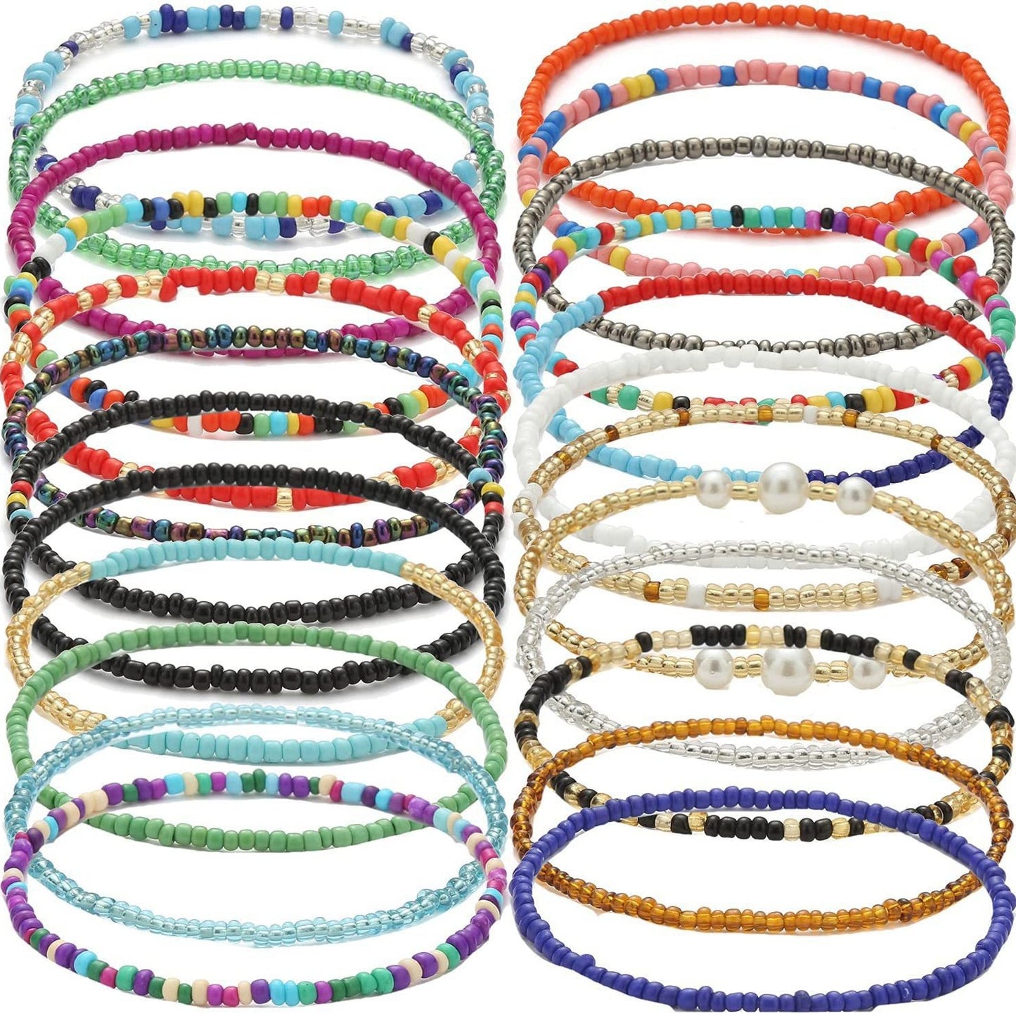 Bohemian Handmade Seed Bead Anklet for Women Beach Jewelry