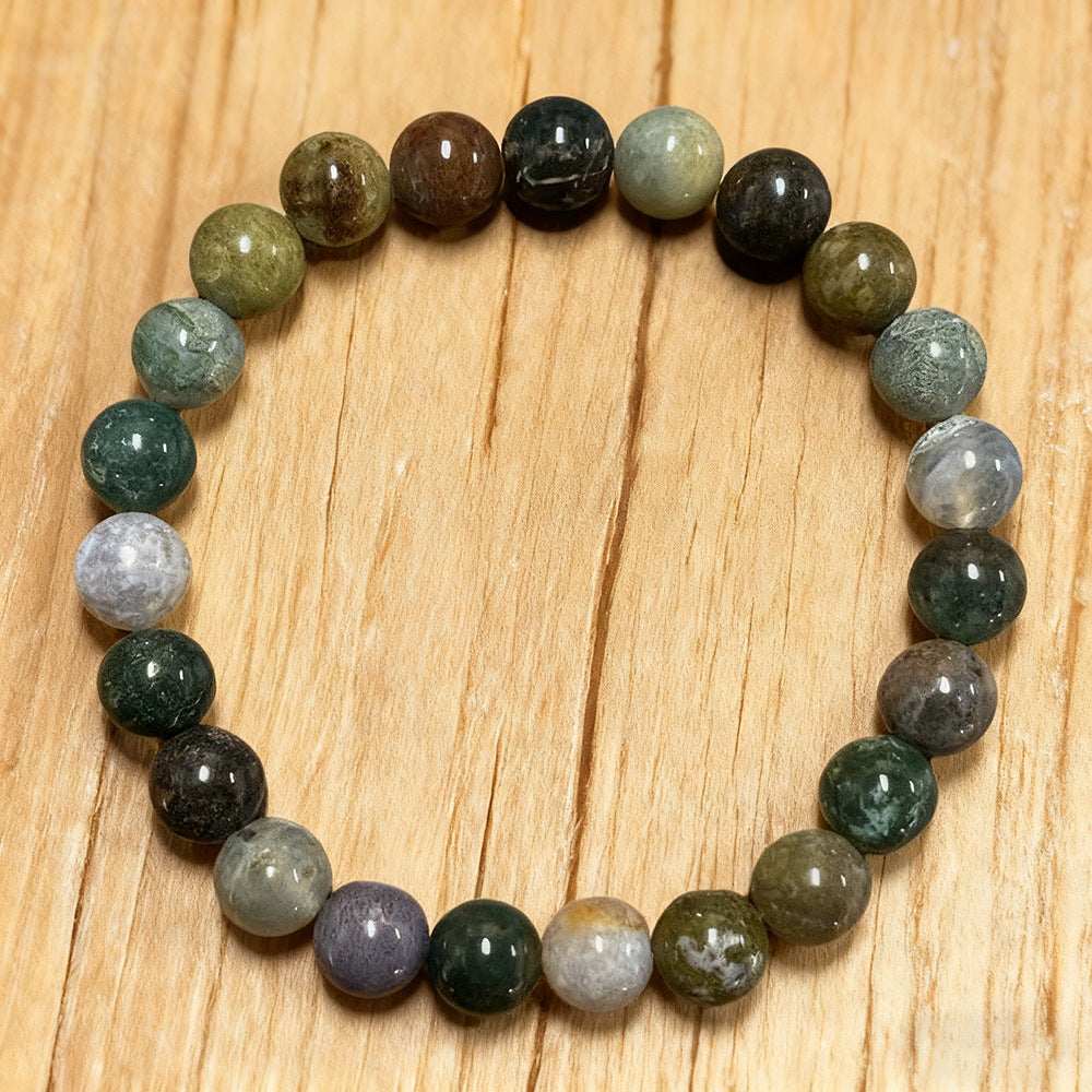 Vintage Bohemian Round Geometric Volcanic Stone Tiger Eye Rose Quartz Black Agate Amethyst Beaded Bracelet Unisex