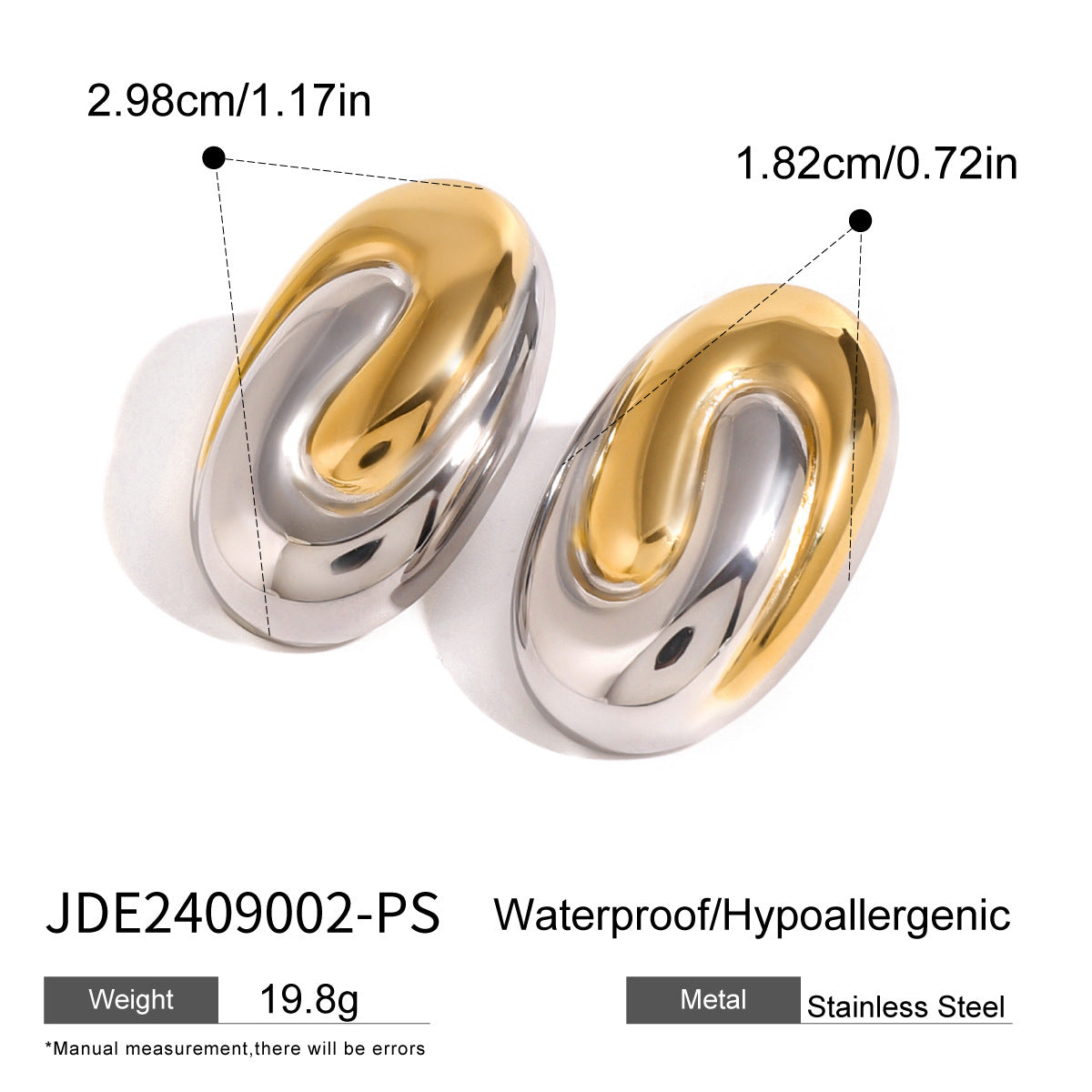 Minimalist Geometric Stainless Steel Stud Earrings with Plating Finish for Women
