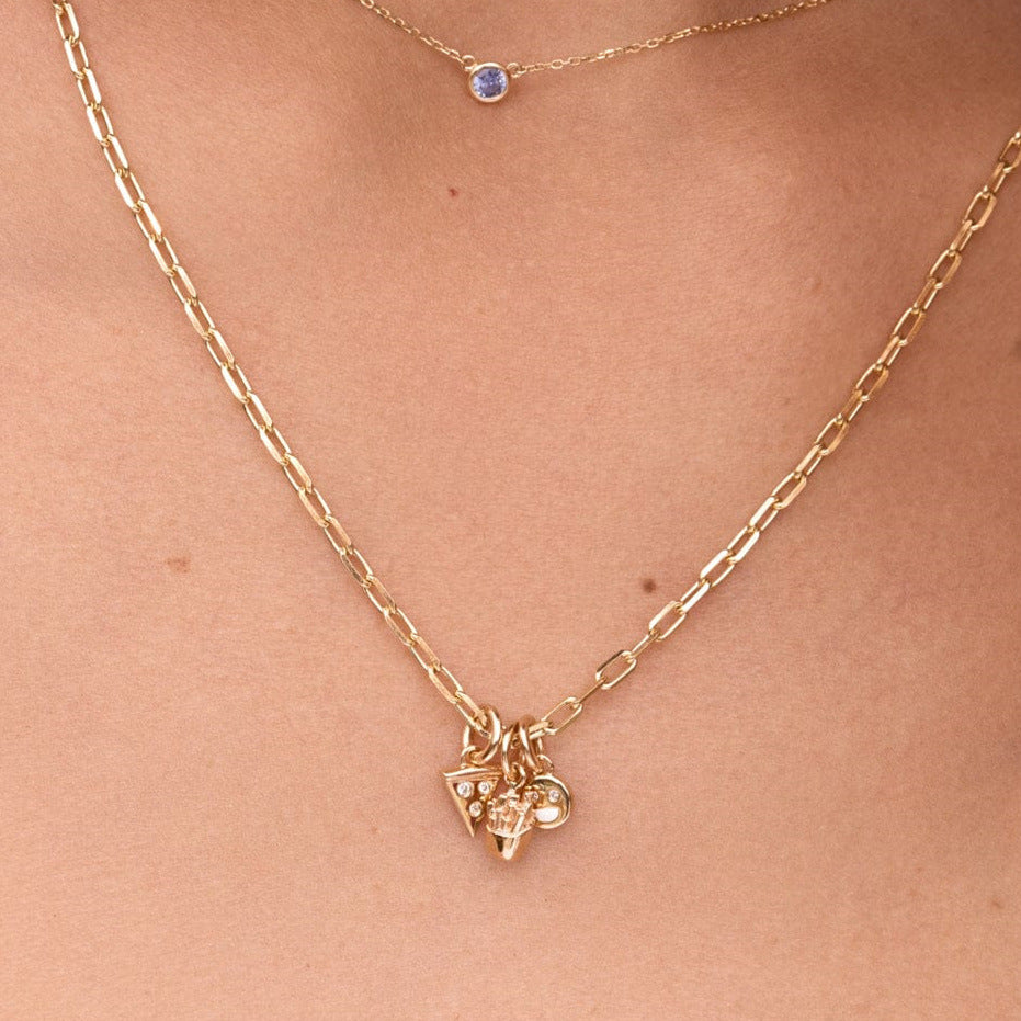 Vintage Geometric 18K Gold Plated Brass Pendant Charm Bar for Women