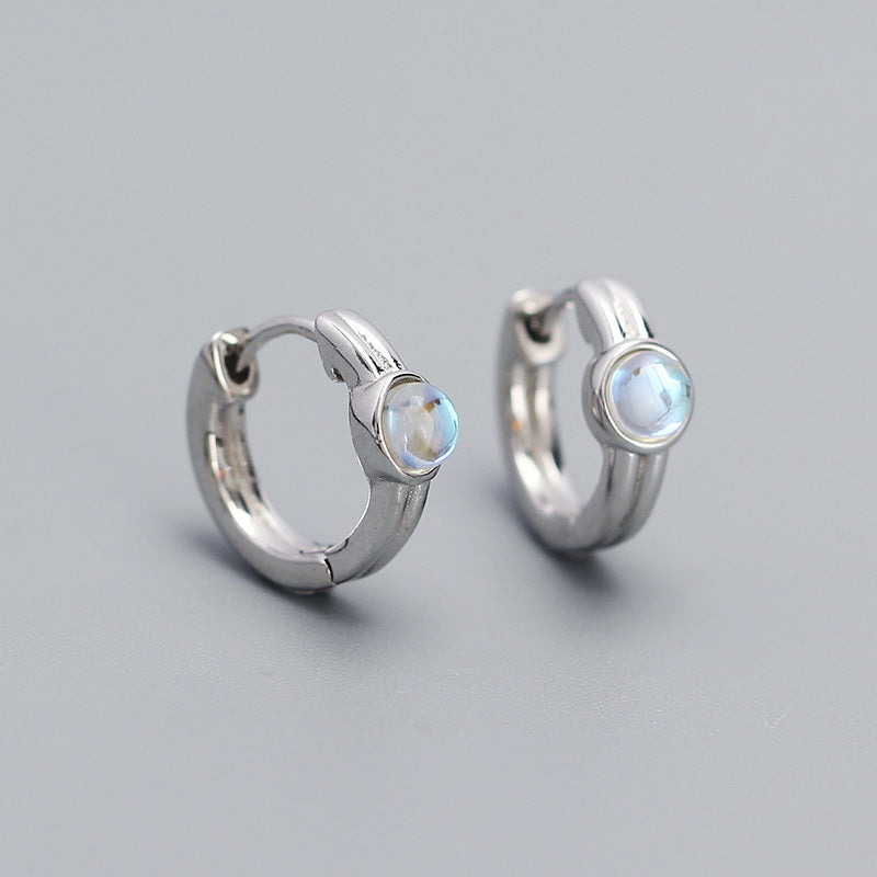 Orecchini a clip geometrici minimalisti in argento sterling S925 placcati per donna