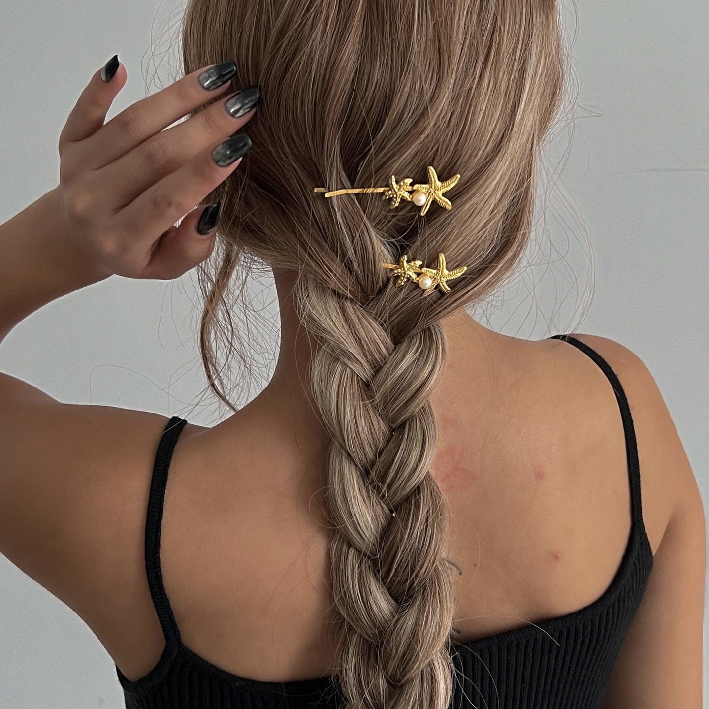 Casual Alloy Plated Starfish Hair Pin for Women
