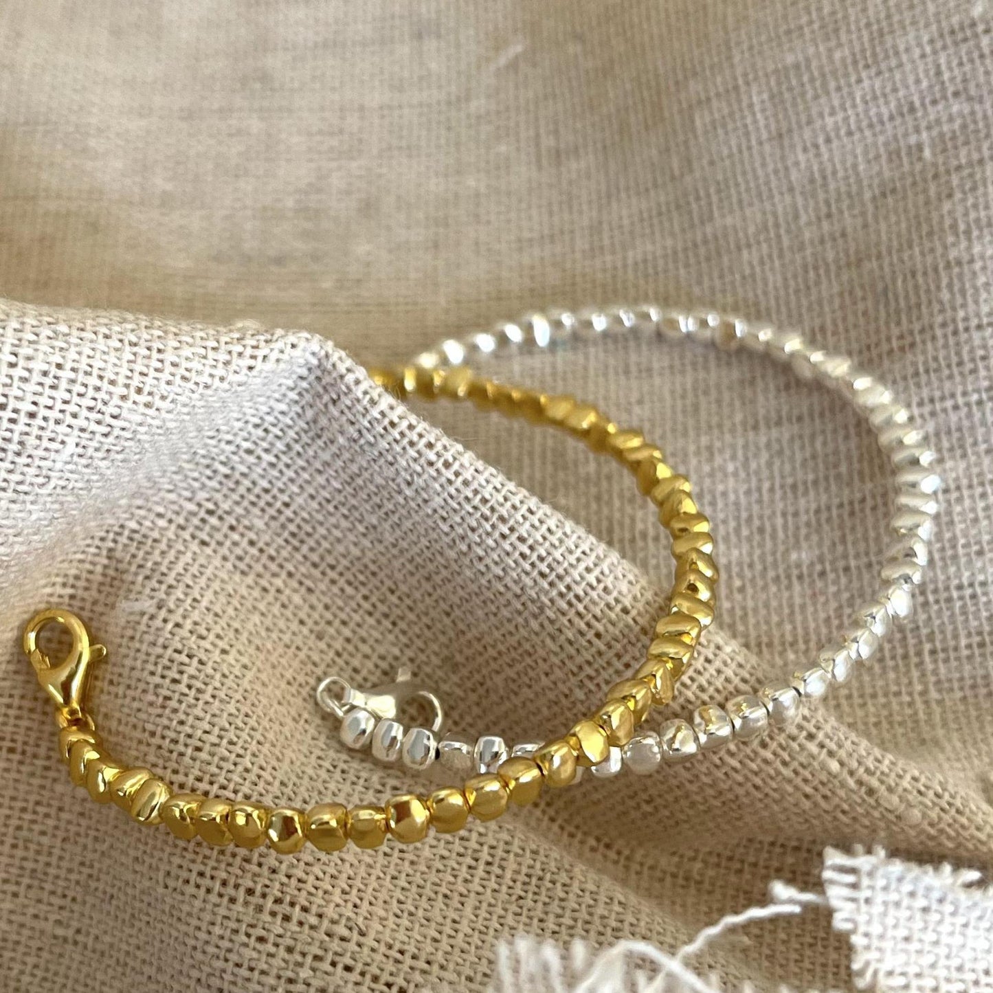 Pulsera geométrica minimalista de plata de ley 925