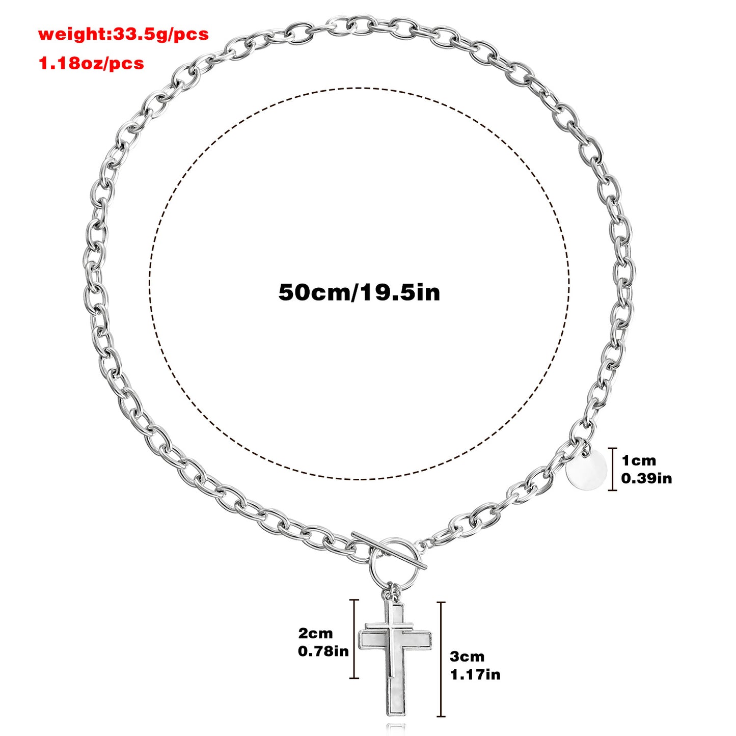 Punk Style Geometric Double Cross Pendant Necklace in Alloy with Electroplating for Women
