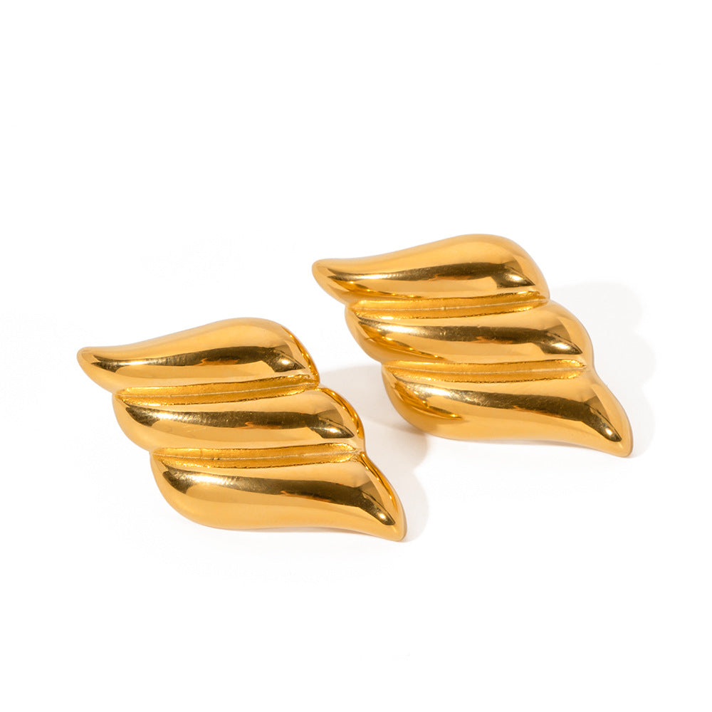 Vintage Minimalist 18K Gold Plated Geometric Hoop Earrings for Women Stainless Steel