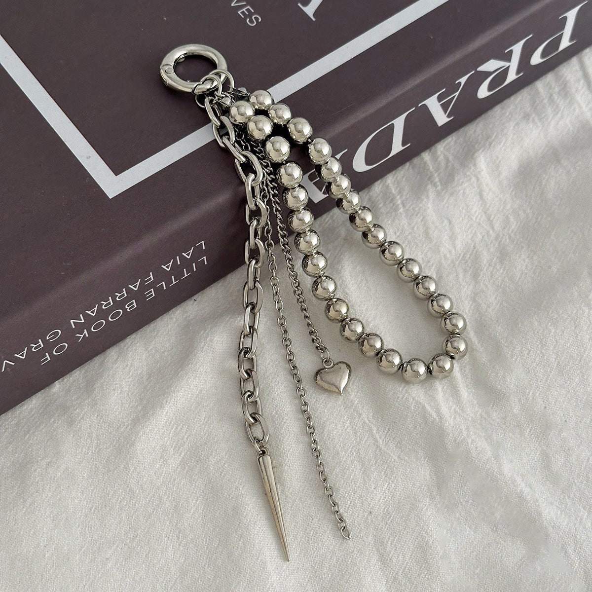 Minimalist Heart Zinc Alloy Plated Keychain Charm