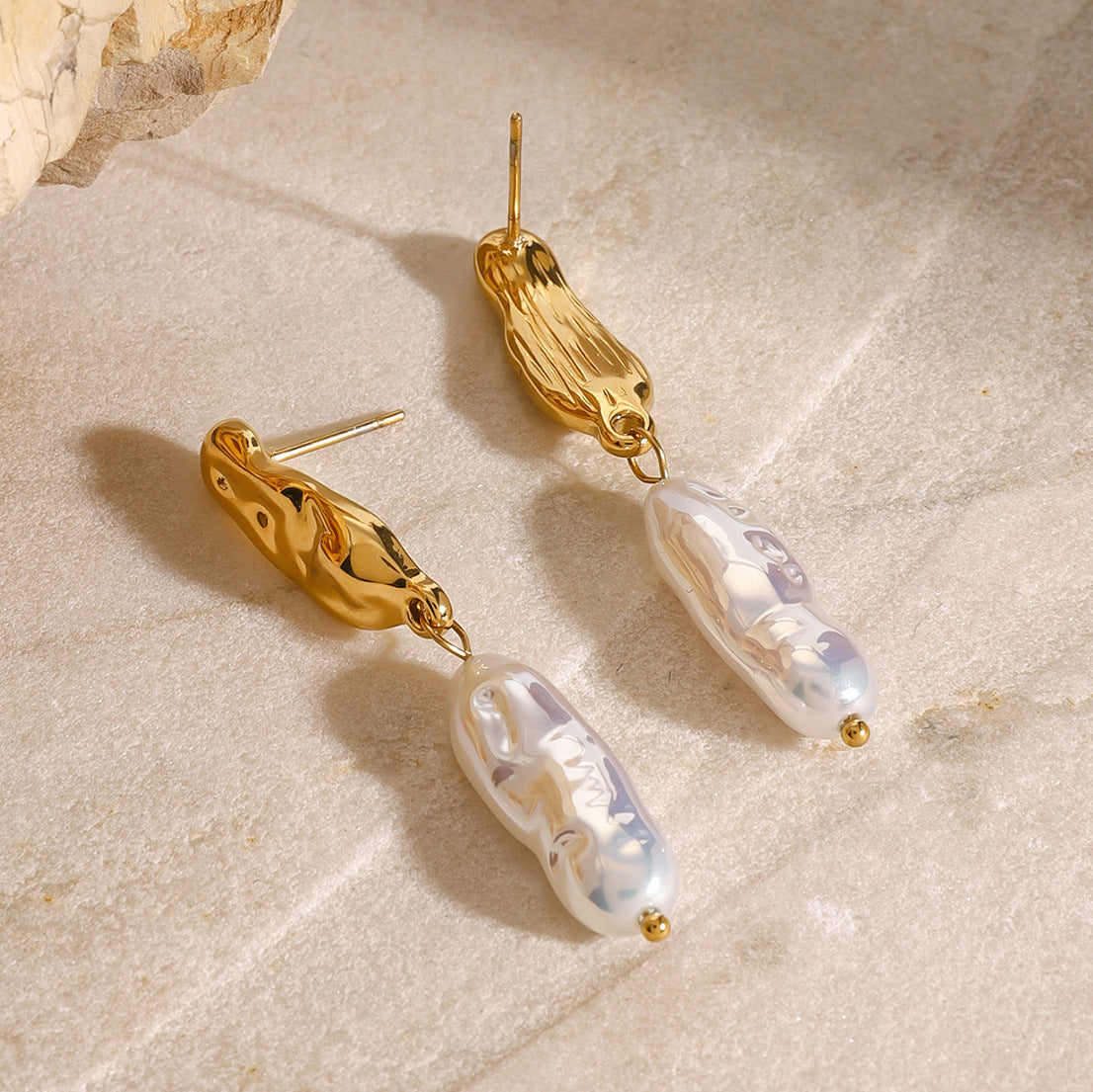 Pendientes de Acero Inoxidable Minimalistas Geométricos con Acabado Chapado para Mujer