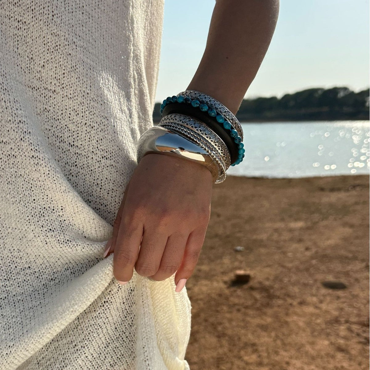 Vintage Bohemian Ethnic Geometric Alloy Plated Bracelet for Women