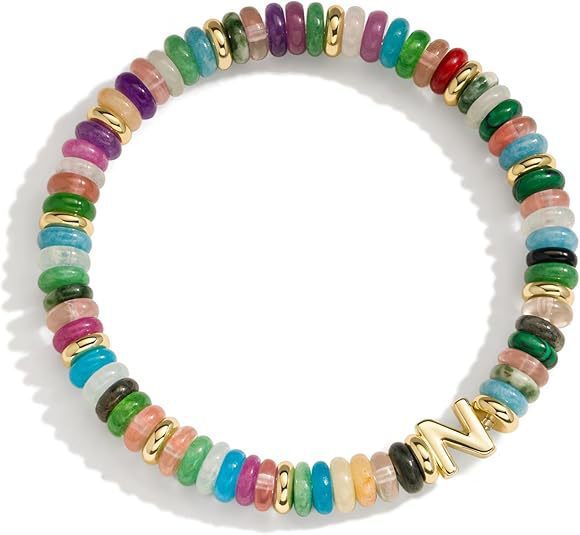 Bohemian Sweet Natural Gemstone Letter Beaded Bracelet for Women