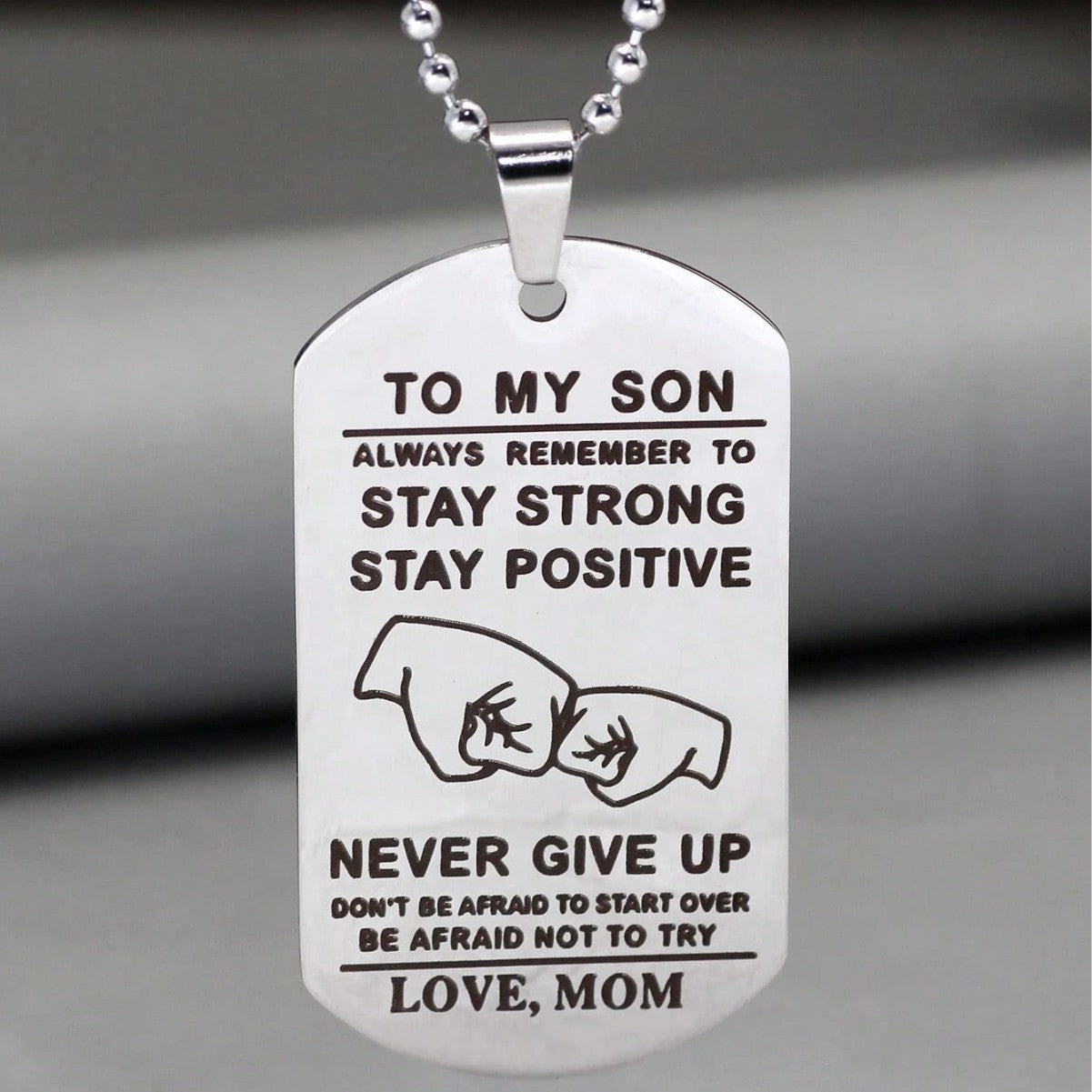 Minimalist Geometric Stainless Steel Dog Tag Pendant Necklace with Polished Finish for Unisex Daily Wear