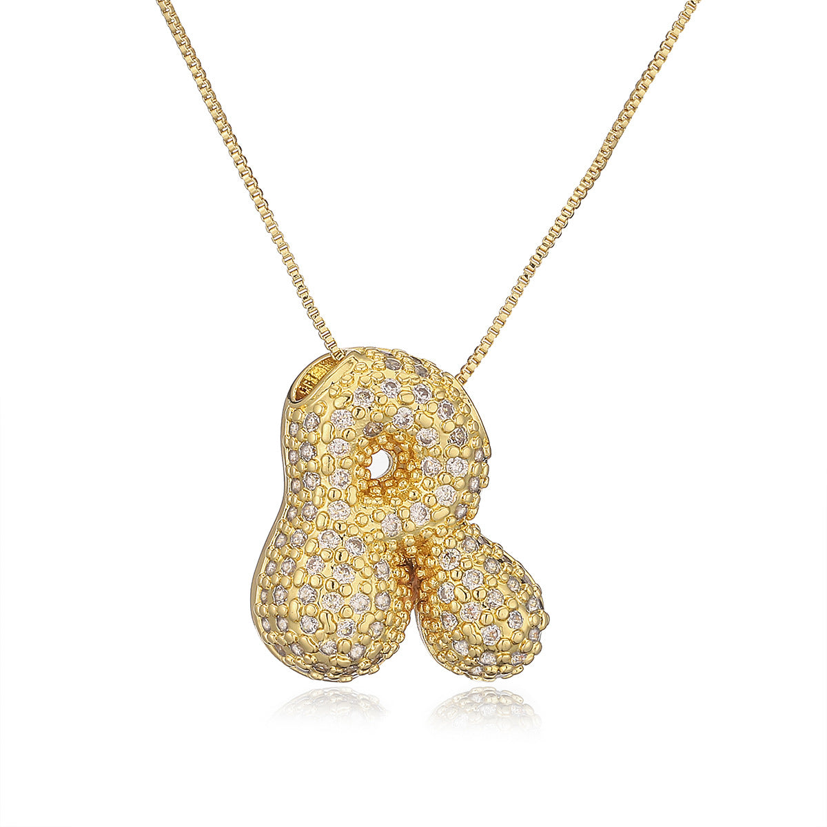 Collana a forma di lettera minimalista in rame placcato oro vero da donna