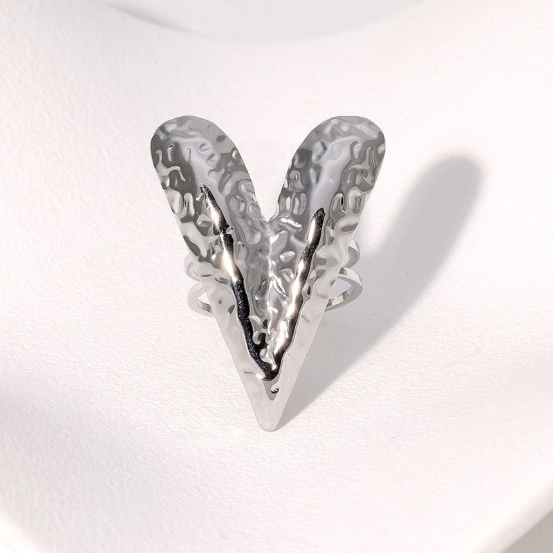 Geometric Floral Butterfly Heart Star Stainless Steel Adjustable Open Ring for Women with Plating Finish