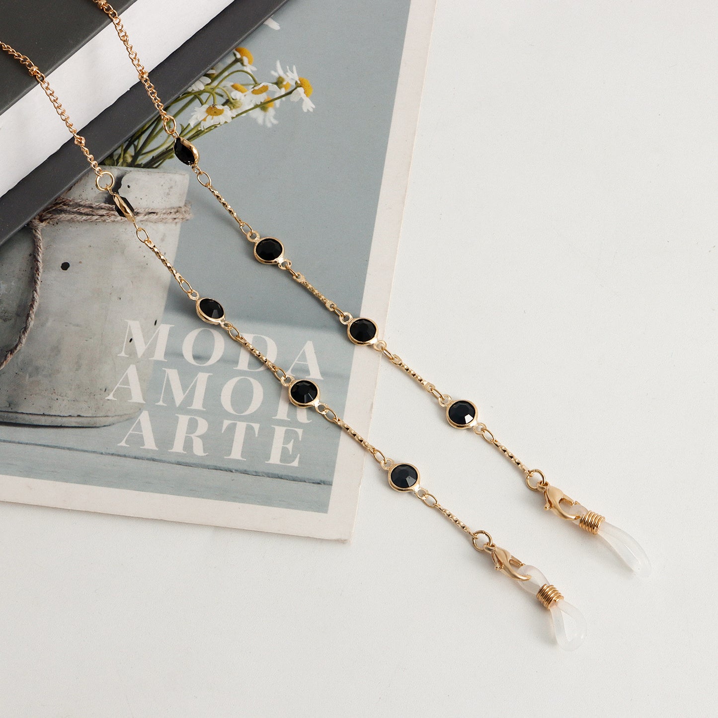 Minimalist Geometric Dolphin Metal Glasses Chain Mask Lanyard