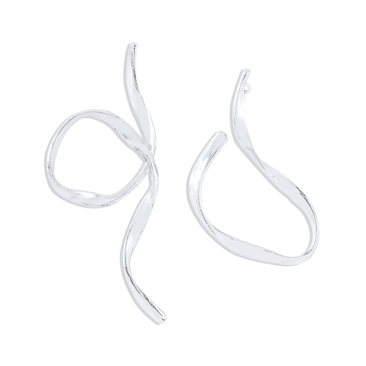 Orecchini da donna minimalisti asimmetrici geometrici in lega con finitura placcata