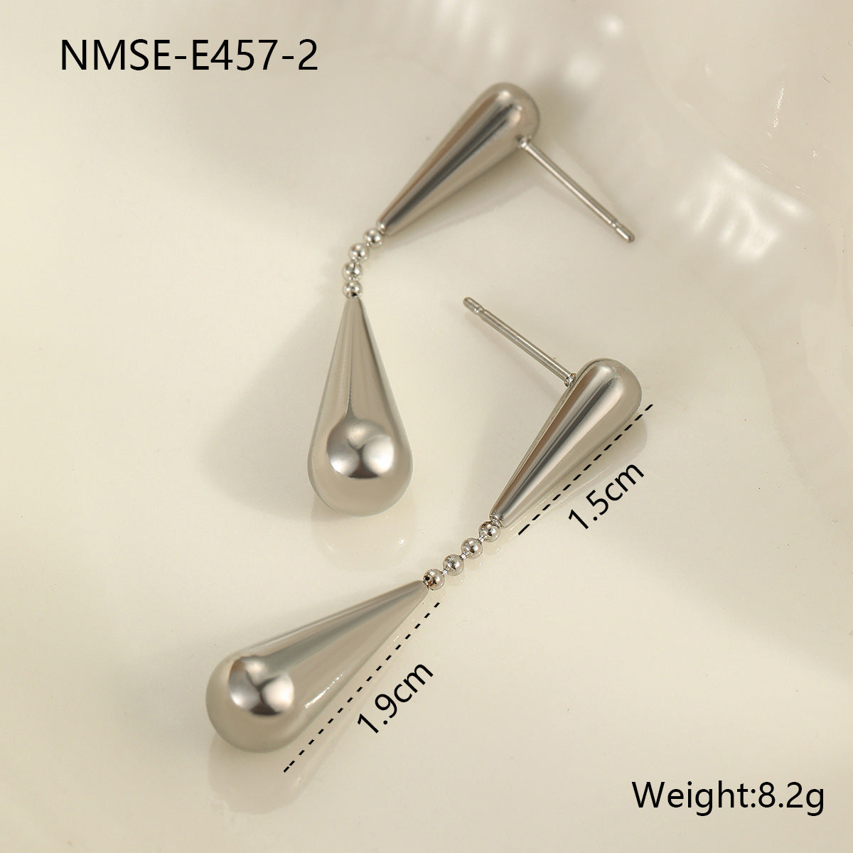 Pendientes Minimalistas Geométricos de Gota de Agua en Acero Inoxidable con Acabado Chapado para Mujer