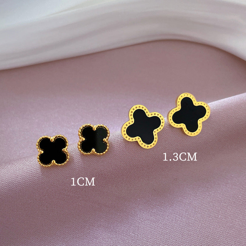 Minimalist Sweet Geometric Titanium Steel Plated Stud Earrings