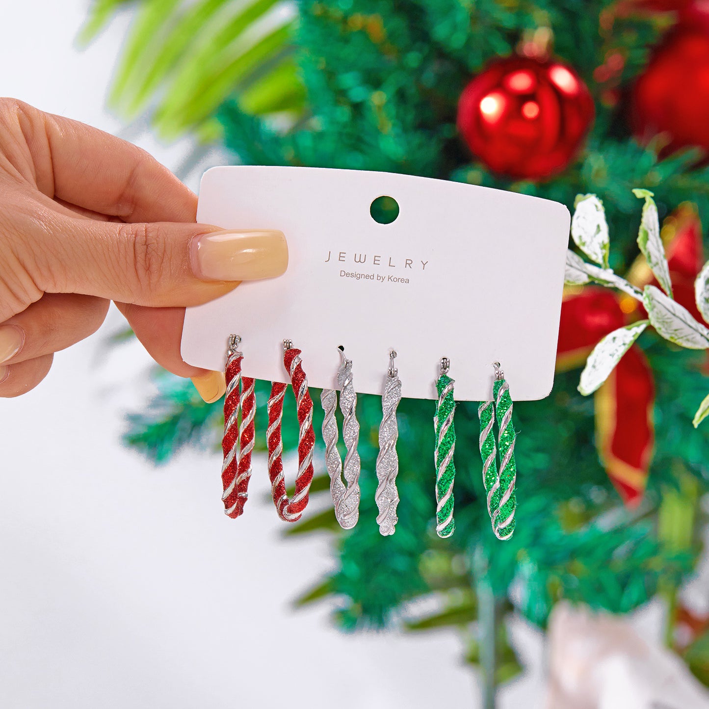 Pendientes de Aro en Espiral Geométrica de Aleación con Acabado Galvanizado para Mujer, Joyería de Moda para las Fiestas Navideñas