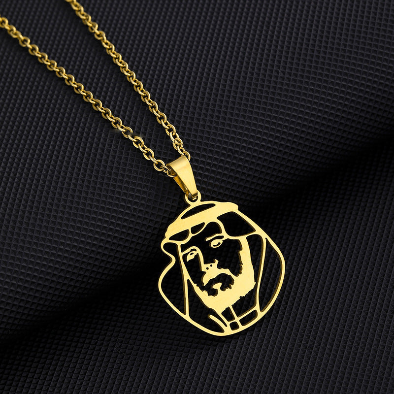Collar con Colgante Geométrico Étnico de Acero de Titanio con Acabado Chapado para Mujer Diseño de Cadena en O
