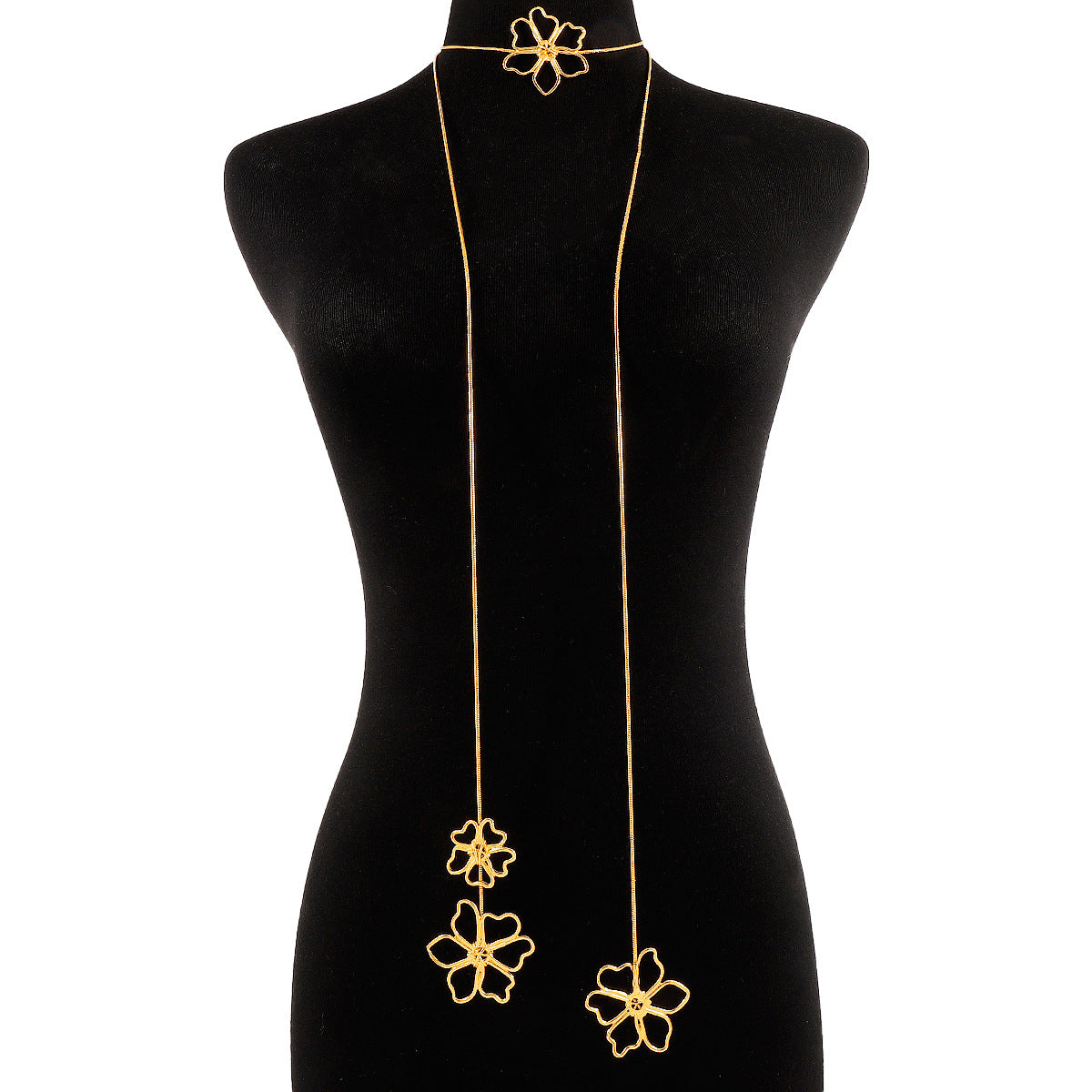 Collana Girocollo Floreale Vintage da Donna in Lega con Design Geometrico e Finitura Elettroplaccata